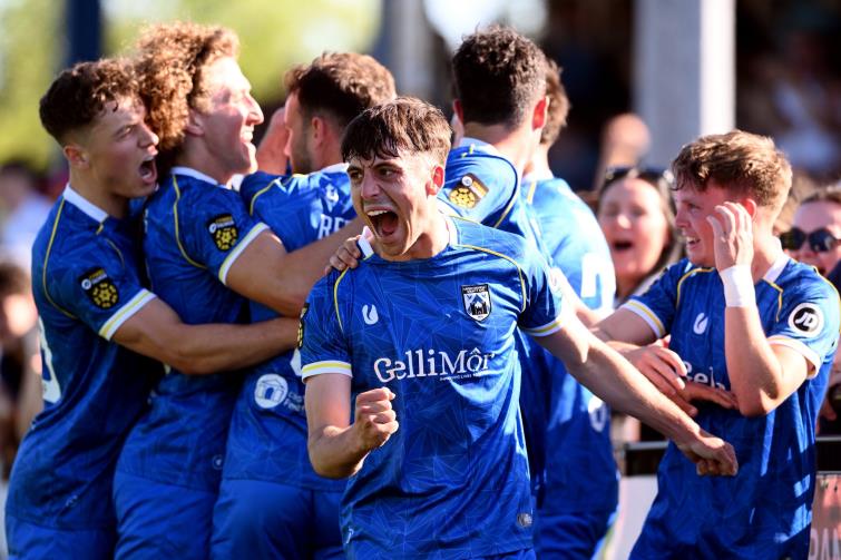 Europe Bound - Haverfordwest County celebrate beating Carnarfon Town